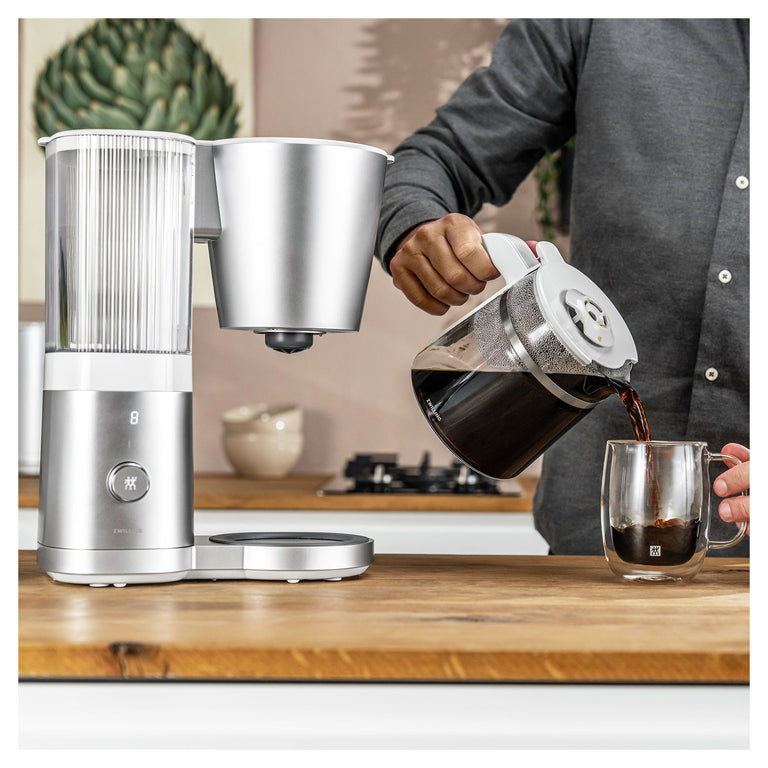 ZWILLING Glass Drip Coffee Maker in Silver, Enfinigy Series