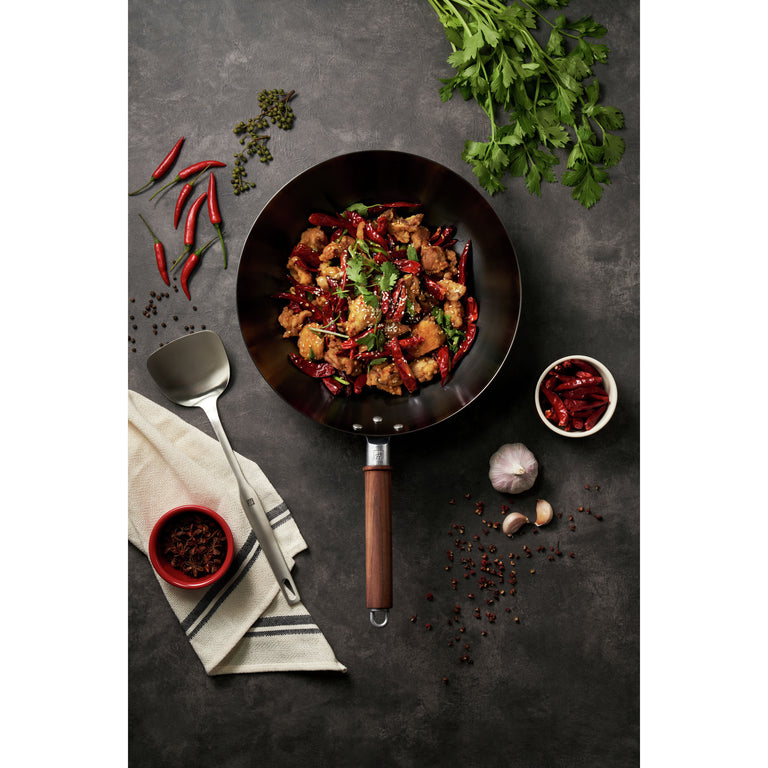 ZWILLING 12" Carbon Steel Wok and Lid, Dragon Series