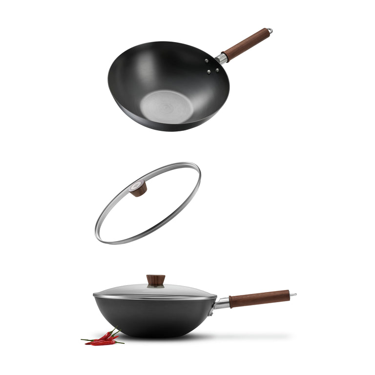 ZWILLING 12" Carbon Steel Wok and Lid, Dragon Series