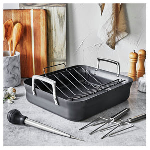 ZWILLING 16" x 14" Aluminum Hard Anodized Roasting Pan Non-Stick, Motion Series