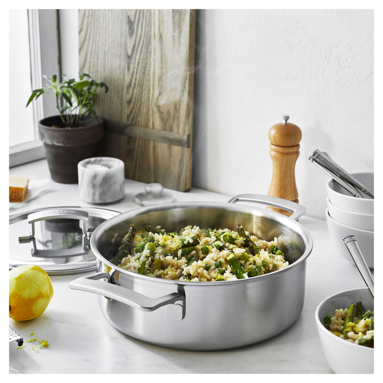 Demeyere 4 Qt. Stainless Steel Deep Sauté Pan, Industry Series