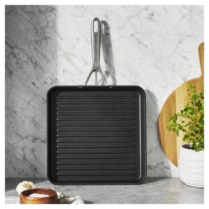 ZWILLING 11" Aluminum Hard Anodized Non-Stick Square Grill Pan, Motion Series