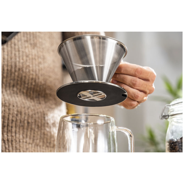 ZWILLING Stainless Steel Pour Over Coffee Dripper, Sorrento Double Wall Glassware Series