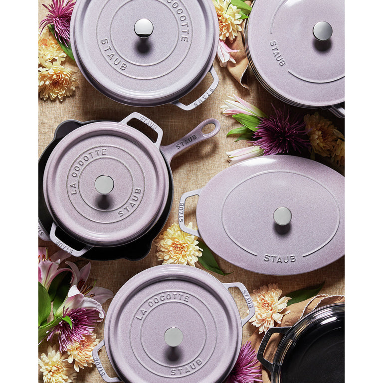 Staub 7 Qt. Cast Iron Dutch Oven in Lilac, Round Cocottes Series