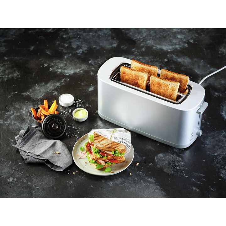 Zwilling Toaster 無煙ロースター シルバー 二重トースター ZWILLING Enfinigy 2 Long Slot Toaster in Silver