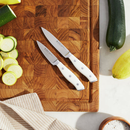 Henckels 2pc Paring Knife Set with White Handle, Forged Accent Series