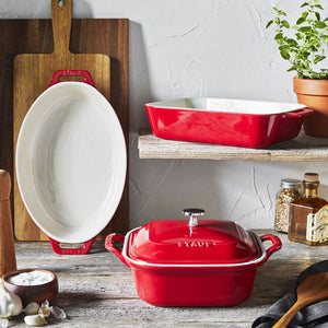Staub Ceramic 3 Piece Baking Dish Set in Cherry Red