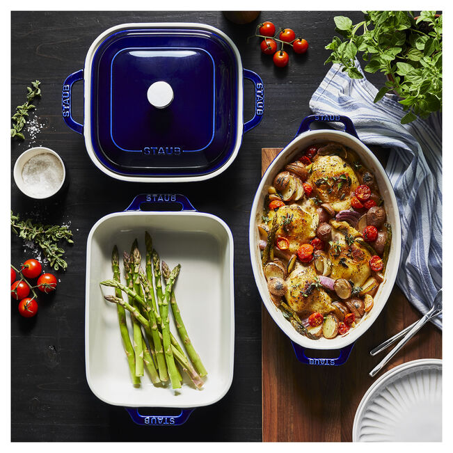 Staub 3-Piece Baking Dish Set, Mixed, Dark Blue