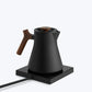 Fellow Corvo EKG Pro Electric Kettle in Pro Studio Matte Black with Walnut Accents | Studio Edition
