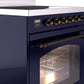 ILVE Nostalgie II 30" Induction Range with Element Stove and Electric Oven in Blue with Bronze Trim, UPI304NMPMBB