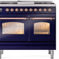 ILVE Nostalgie II 40" Dual Fuel Propane Gas Range in Blue with Copper Trim, UPD40FNMPMBPLP
