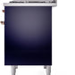 ILVE Nostalgie II 40" Dual Fuel Propane Gas Range in Blue with Copper Trim, UPD40FNMPMBPLP