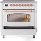 ILVE Nostalgie II 36" Induction Range with Element Stove and Electric Oven in White with Copper Trim, UPI366NMPWHP