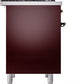 ILVE Nostalgie II 40" Dual Fuel Natural Gas Range in Burgundy with Bronze Trim, UPD40FNMPBUB