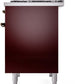 ILVE Nostalgie II 40" Dual Fuel Natural Gas Range in Burgundy with Bronze Trim, UPD40FNMPBUB