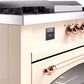 ILVE Nostalgie II 60" Dual Fuel Propane Gas Range in Antique White with Copper Trim, UP60FSNMPAWPLP