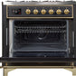 ILVE Majestic II 36" Dual Fuel Natural Gas Range in Matte Graphite with Brass Trim, UM09FDNS3MGG