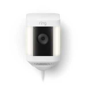 Ring - Spotlight Cam Plus Outdoor/Indoor 1080p Plug-In Surveillance Camera - White