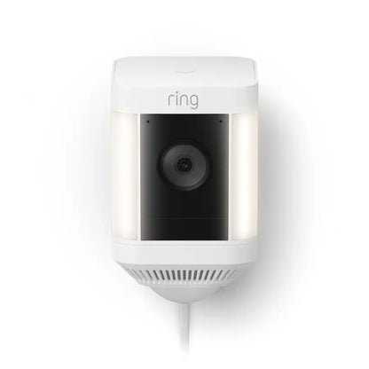 Ring - Spotlight Cam Plus Outdoor/Indoor 1080p Plug-In Surveillance Camera - White