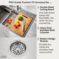 FORNO Acqua 33" Drop-In/Undermount 3 Level Workstation Sink, Waterfall Faucet, Glass Rinser in Stainless Steel, D-WP30
