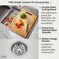 FORNO Acqua 33" Drop-In/Undermount 3 Level Workstation Sink, Waterfall Faucet, Glass Rinser in Stainless Steel, E-ZP30