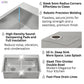 FORNO Acqua 33" Drop-In/Undermount 50/50 Double Bowl Sink, Waterfall Faucet in Stainless Steel, G-ZN30