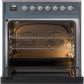 ILVE Nostalgie II 30" Dual Fuel Propane Gas Range in Blue Grey with Chrome Trim, UP30NMPBGCLP