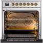 ILVE Nostalgie II 30" Dual Fuel Propane Gas Range in Stainless Steel with Brass Trim, UP30NMPSSGLP