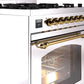 ILVE Nostalgie II 30" Dual Fuel Propane Gas Range in Stainless Steel with Brass Trim, UP30NMPSSGLP