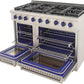 Kucht Professional 48" 6.7 cu. ft. Propane Gas Range in Stainless Steel with Blue Accents, KFX480/LP-B