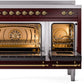 ILVE Nostalgie II 48" Induction Range with Element Stove and Electric Oven in Burgundy with Brass Trim, UPI486NMPBUG
