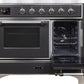 ILVE Majestic II 40" Induction Range with Element Stove and Electric Oven in Matte Graphite with Chrome Trim, UMDI10NS3MGC