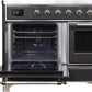 ILVE Majestic II 40" Induction Range with Element Stove and Electric Oven in Matte Graphite with Chrome Trim, UMDI10NS3MGC