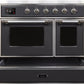 ILVE Majestic II 40" Induction Range with Element Stove and Electric Oven in Matte Graphite with Chrome Trim, UMDI10NS3MGC