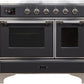 ILVE Majestic II 40" Induction Range with Element Stove and Electric Oven in Matte Graphite with Chrome Trim, UMDI10NS3MGC