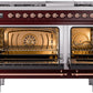 ILVE Nostalgie II 48" Dual Fuel Natural Gas Range in Burgundy with Copper Trim, UP48FNMPBUP