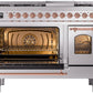 ILVE Nostalgie II 48" Dual Fuel Natural Gas Range in Stainless Steel with Copper Trim, UP48FNMPSSP
