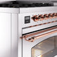 ILVE Nostalgie II 48" Dual Fuel Natural Gas Range in Stainless Steel with Copper Trim, UP48FNMPSSP
