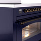 ILVE Nostalgie II 36" Induction Range with Element Stove and Electric Oven in Blue with Bronze Trim, UPI366NMPMBB
