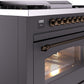 ILVE Nostalgie II 36" Dual Fuel Natural Gas Range in Matte Graphite with Bronze Trim, UP36FNMPMGB