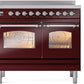 ILVE Nostalgie II 40" Induction Range with Element Stove and Electric Oven in Burgundy with Chrome Trim, UPDI406NMPBUC