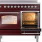 ILVE Nostalgie II 40" Induction Range with Element Stove and Electric Oven in Burgundy with Chrome Trim, UPDI406NMPBUC