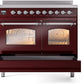ILVE Nostalgie II 40" Induction Range with Element Stove and Electric Oven in Burgundy with Chrome Trim, UPDI406NMPBUC