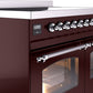ILVE Nostalgie II 40" Induction Range with Element Stove and Electric Oven in Burgundy with Chrome Trim, UPDI406NMPBUC