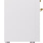 ILVE Nostalgie II 36" Induction Range with Element Stove and Electric Oven in White with Brass Trim, UPI366NMPWHG