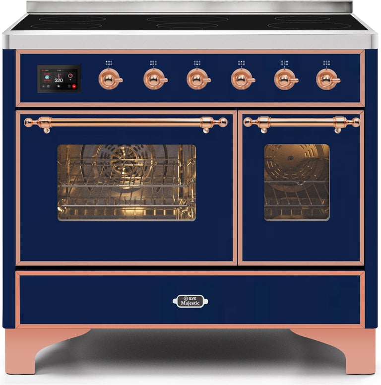 ILVE Majestic II 40" Induction Range with Element Stove and Electric Oven in Blue with Copper Trim, UMDI10NS3MBP