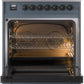 ILVE Nostalgie II 30" Dual Fuel Propane Gas Range in Blue Grey with Bronze Trim, UP30NMPBGBLP