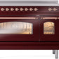 ILVE Nostalgie II 48" Induction Range with Element Stove and Electric Oven in Burgundy with Copper Trim, UPI486NMPBUP