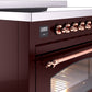 ILVE Nostalgie II 48" Induction Range with Element Stove and Electric Oven in Burgundy with Copper Trim, UPI486NMPBUP