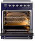 ILVE Nostalgie II 30" Induction Range with Element Stove and Electric Oven in Blue with Chrome Trim, UPI304NMPMBC